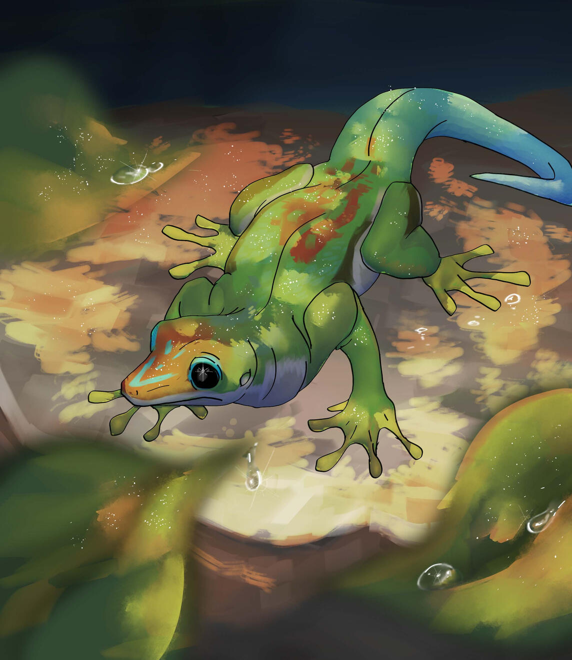 Day Gecko 3D to Illustration Project
